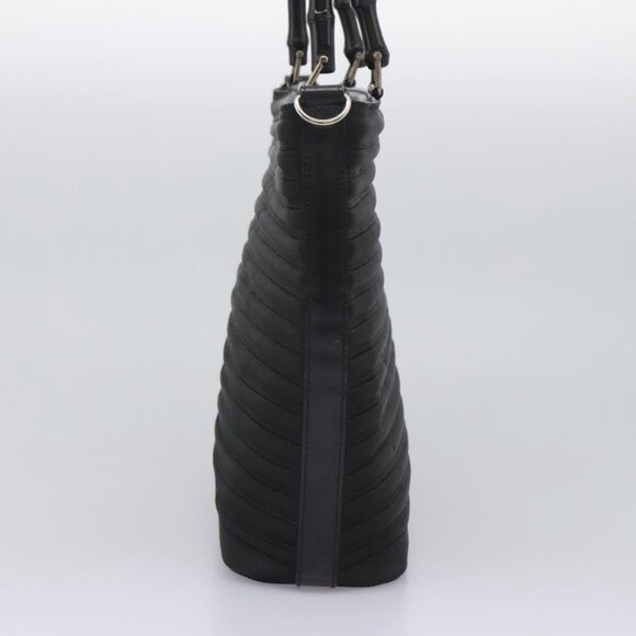 GUCCI Bamboo Hand Bag Canvas 2way Black 000 1705 0588 Auth ep7659 - Picture 4 of 16